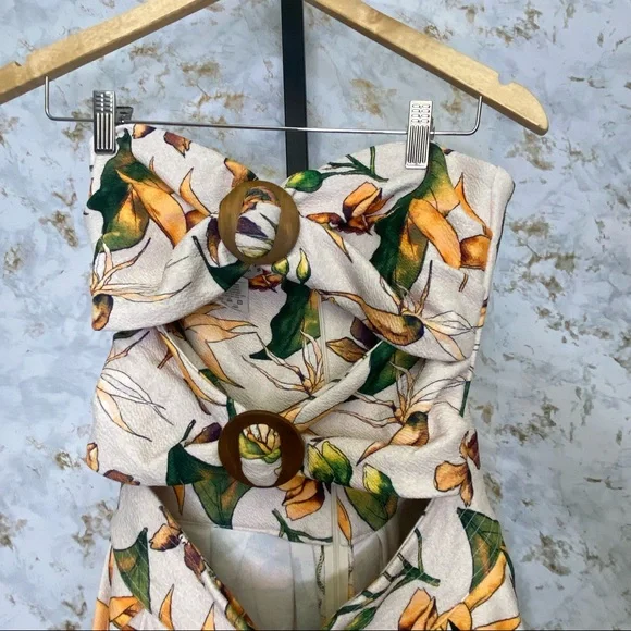 Mónica Campaña Lupe Floral Sand Jumpsuit